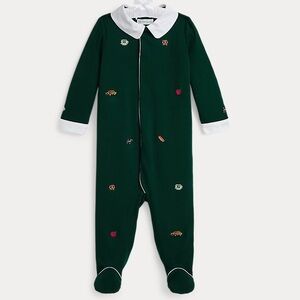 Ralph Lauren NY Embroidered Cotton Interlock Coverall